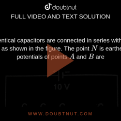 Four identical capacitors are connected