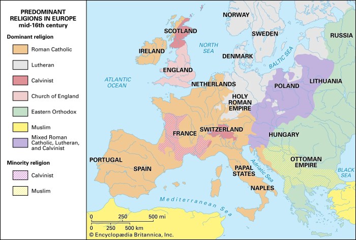 Map of the protestant reformation