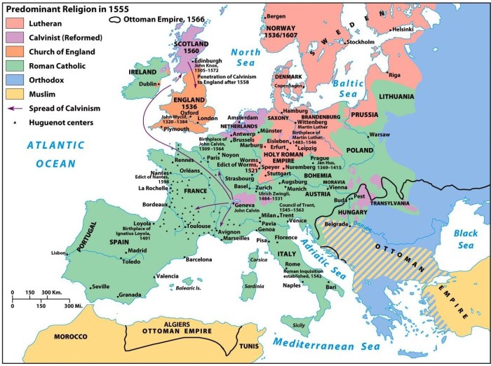 Map of the protestant reformation